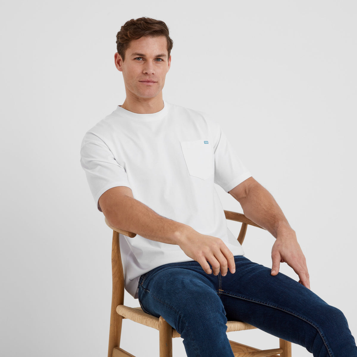 Denva Mens Oversized Premium Heavyweight Jersey T-Shirt - Optic White - Image 4