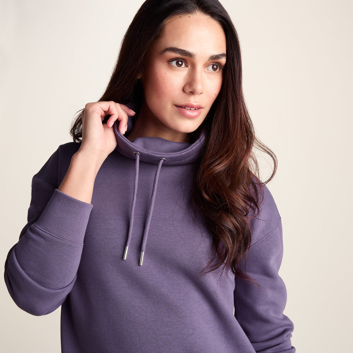 Drakeford Womens Supersoft Longline Sweat - Smokey Purple - Image 5