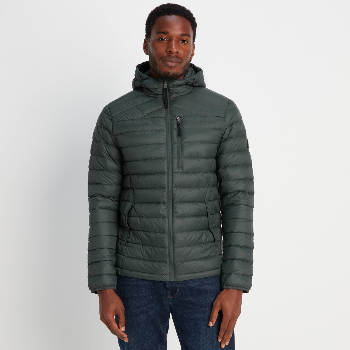 Drax Mens Hooded Down Jacket - Pine Green - Image 3
