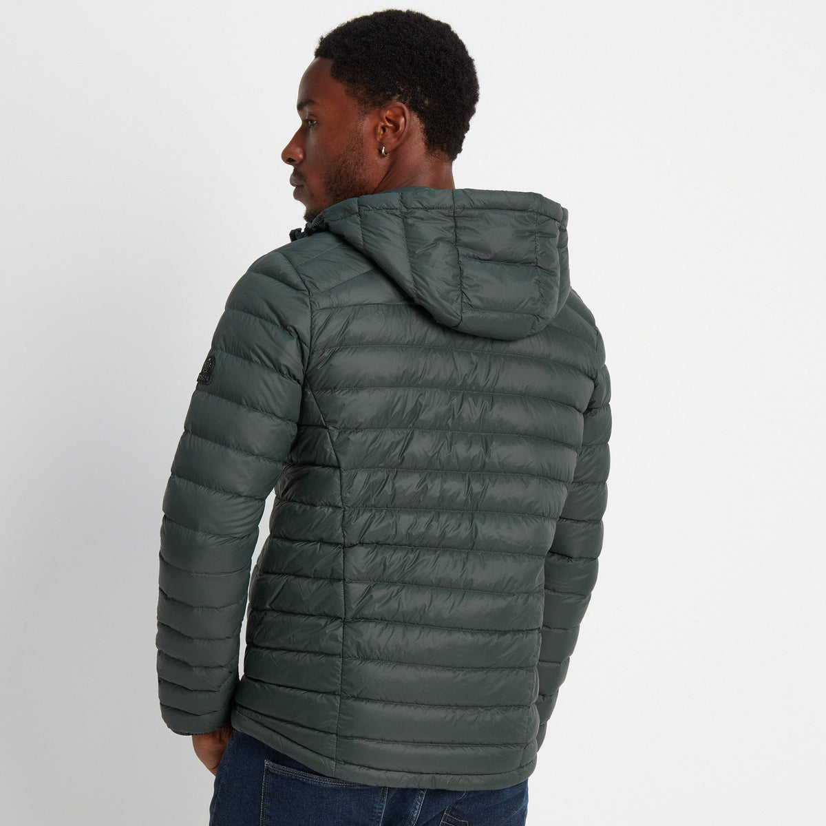 Drax Mens Hooded Down Jacket - Pine Green - Image 4