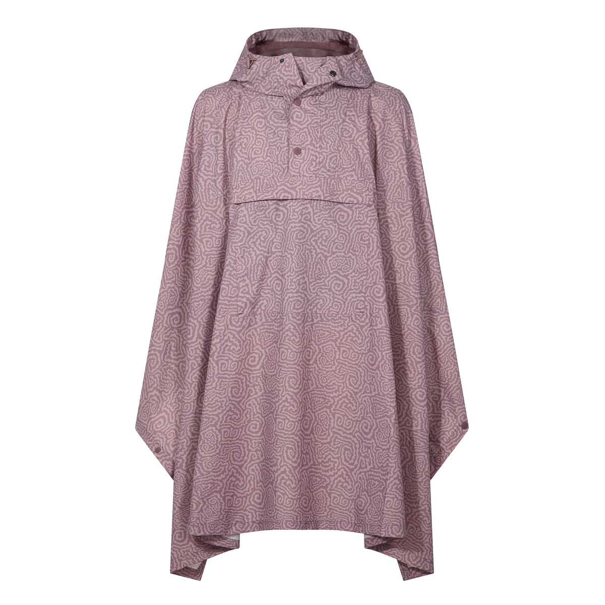 Drench Unisex Waterproof Poncho - Dusky Pink Wiggle Print - Image 11