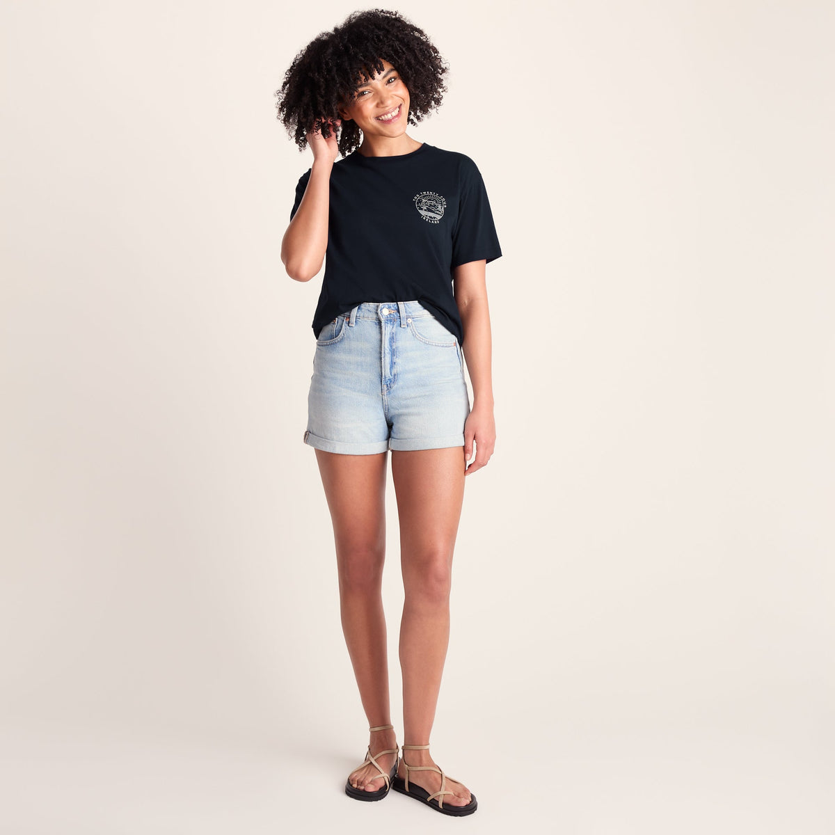 Emerald Isle Womens 100% Cotton Relaxed Fit T-Shirt - Dark Indigo - Image 2