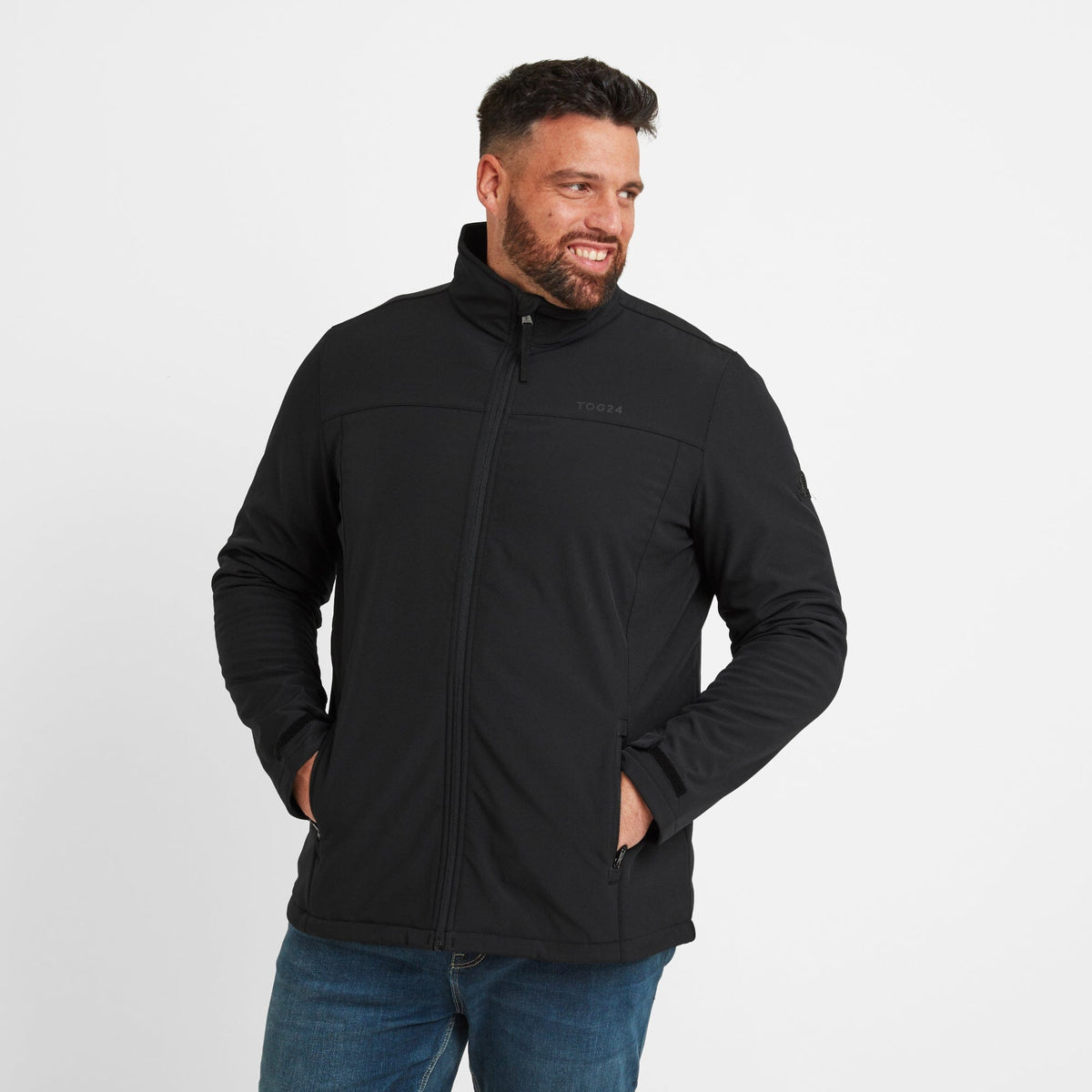 Feizor Mens Shower Resistant Softshell Jacket - Black - Image 8