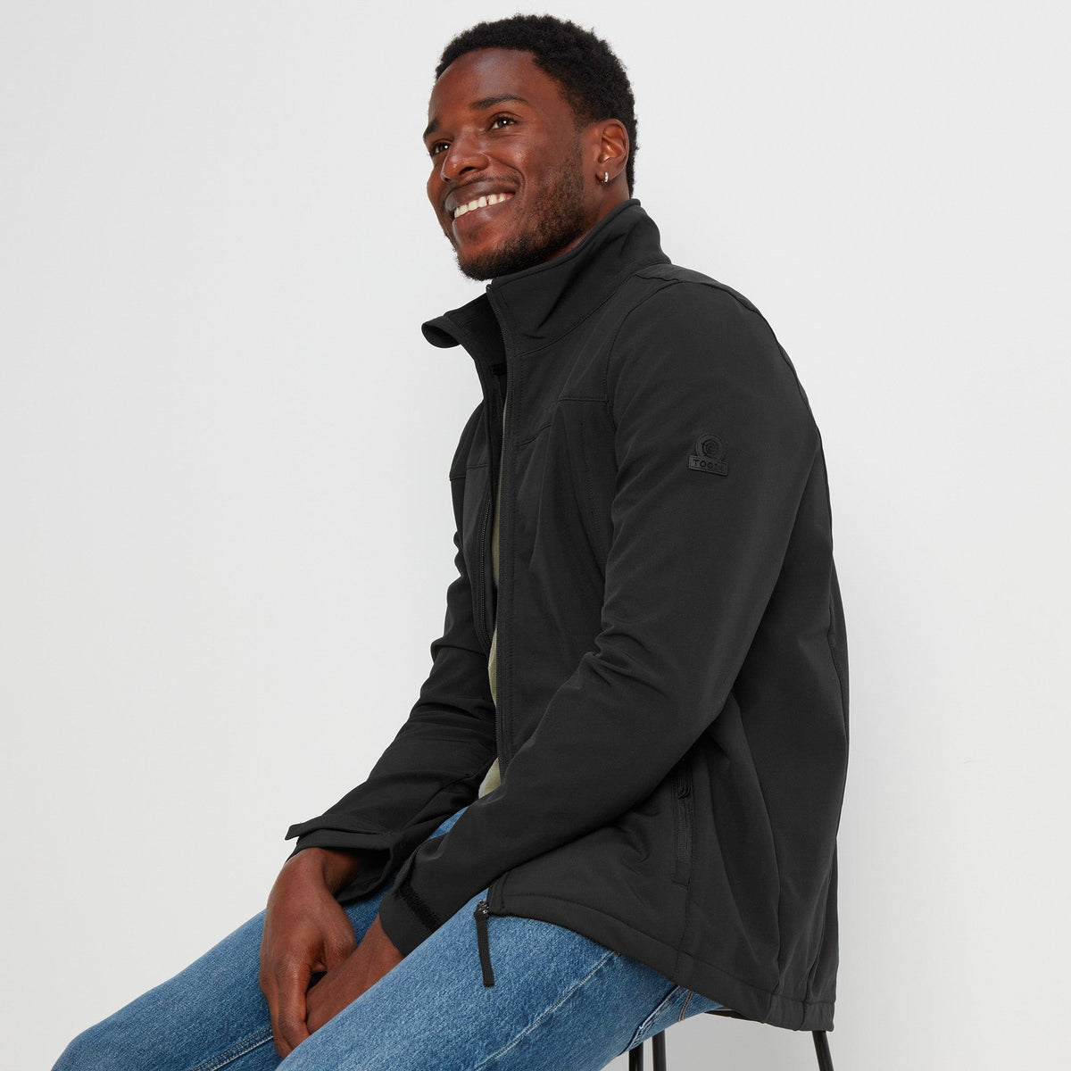 Feizor Mens Shower Resistant Softshell Jacket - Black - Image 2