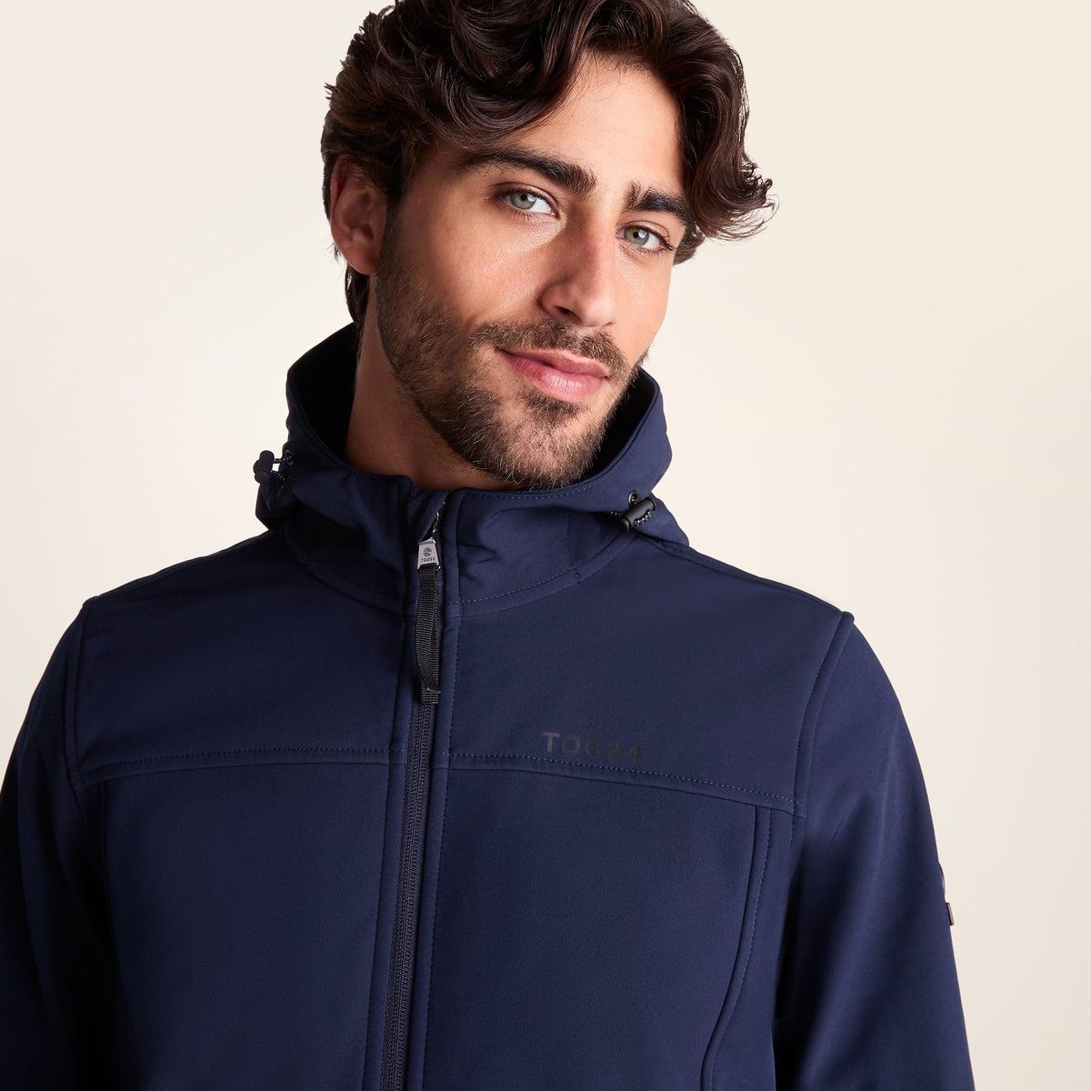 Feizor Mens Shower Resistant Softshell Hooded Jacket - Navy - Image 6