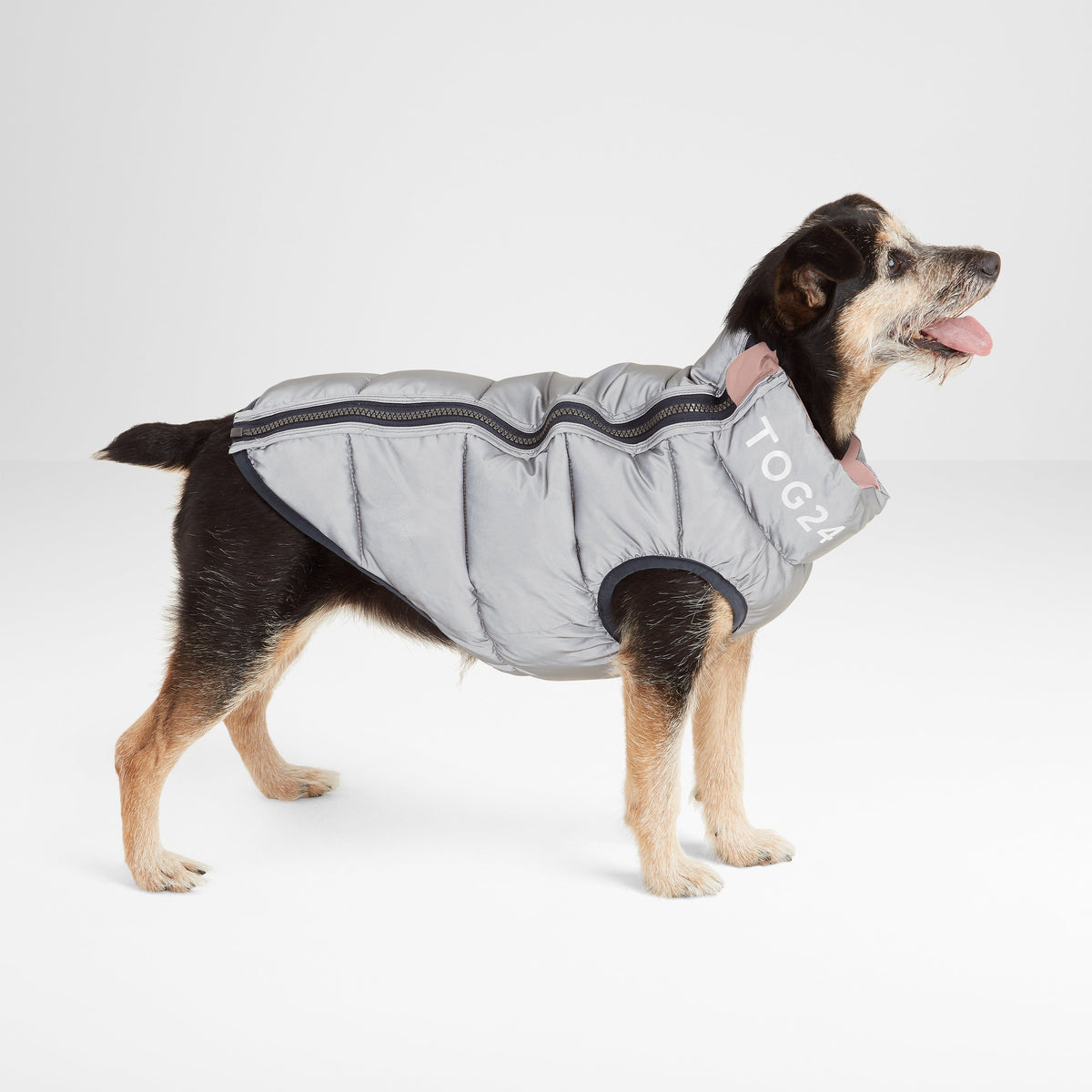 Fetch Padded Dog Coat - Faded Pink/Ice Grey/Washed Blue - Image 2