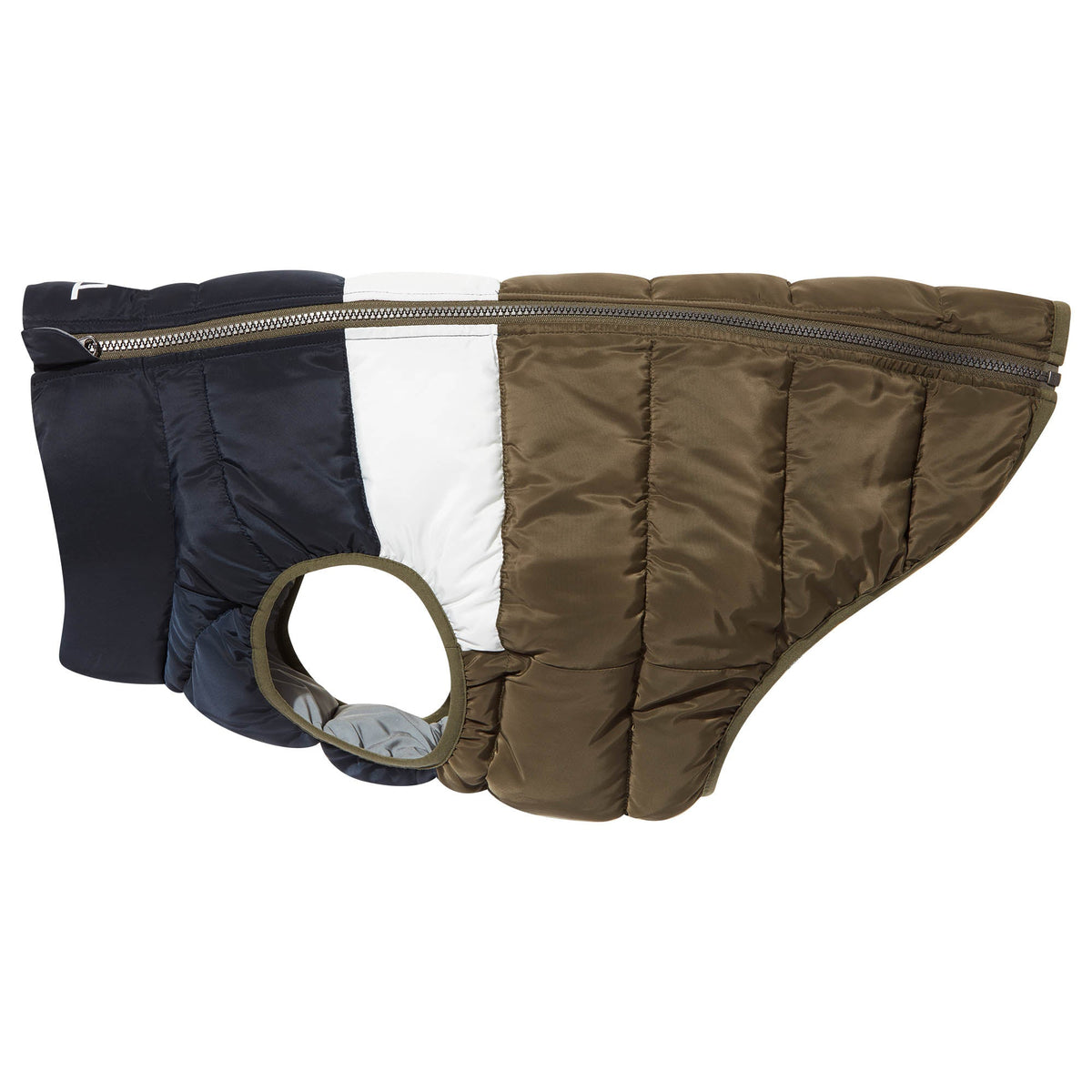 Fetch Padded Dog Coat - Faded Khaki/Dark Indigo/Optic White - Image 6