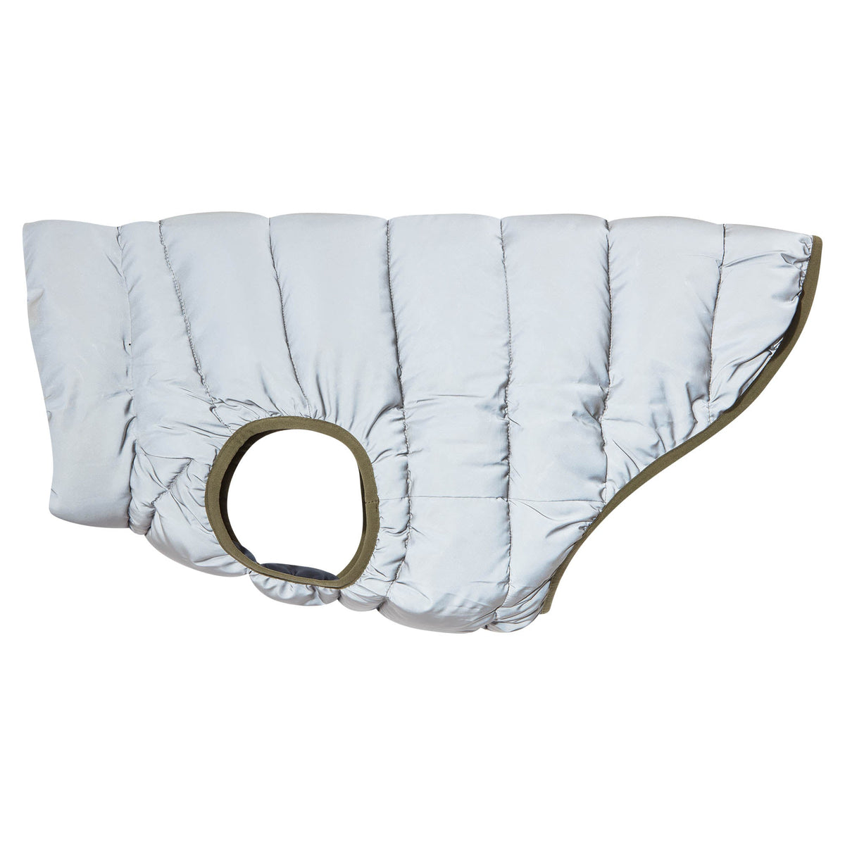 Fetch Padded Dog Coat - Faded Khaki/Dark Indigo/Optic White - Image 7