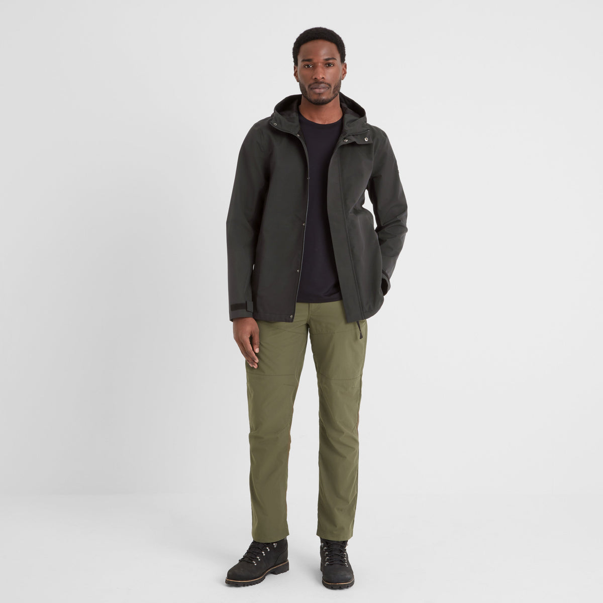 Flynn Mens Waterproof Jacket - Black - Image 4