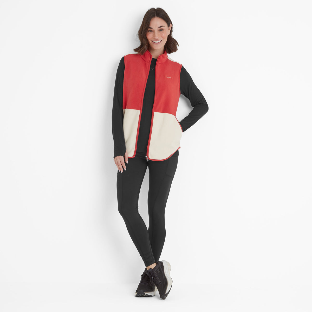 Fordley Womens Microfleece Gilet - Cranberry/Vanilla - Image 2