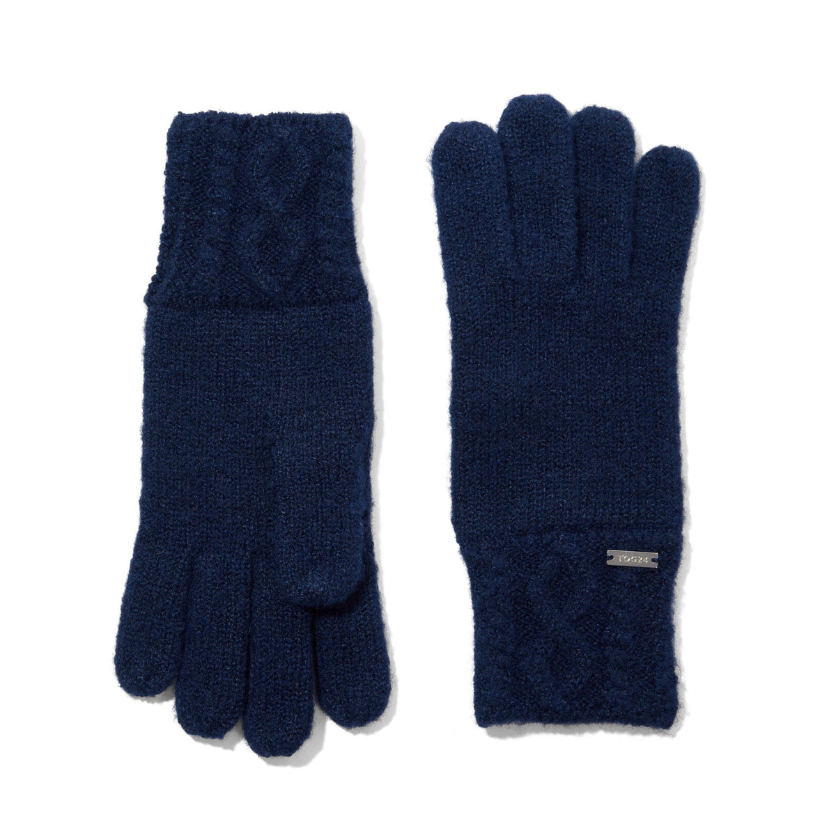 Georgia Supersoft Cable Knit Gloves - Dark Indigo - Image 4
