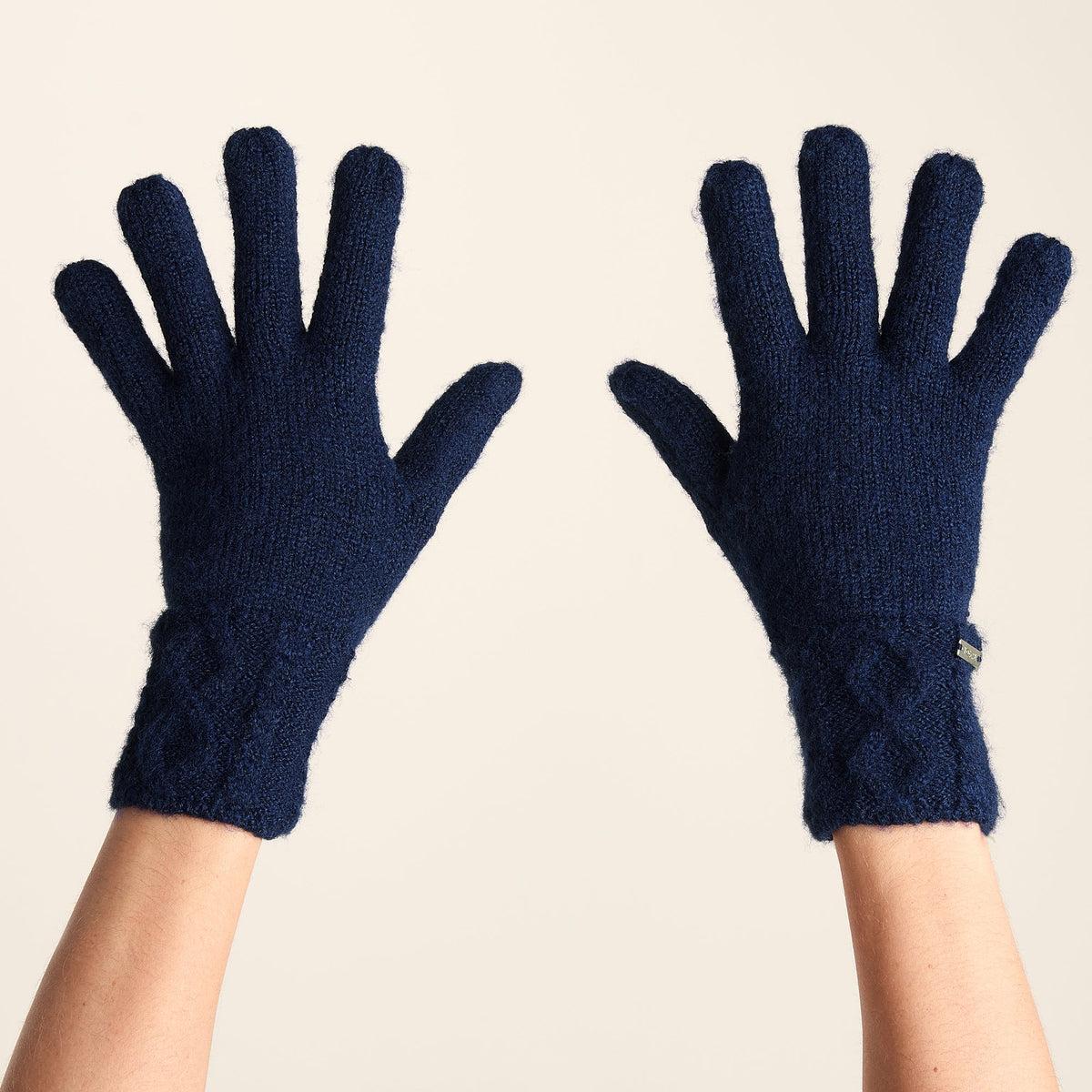 Georgia Supersoft Cable Knit Gloves - Dark Indigo - Image 3