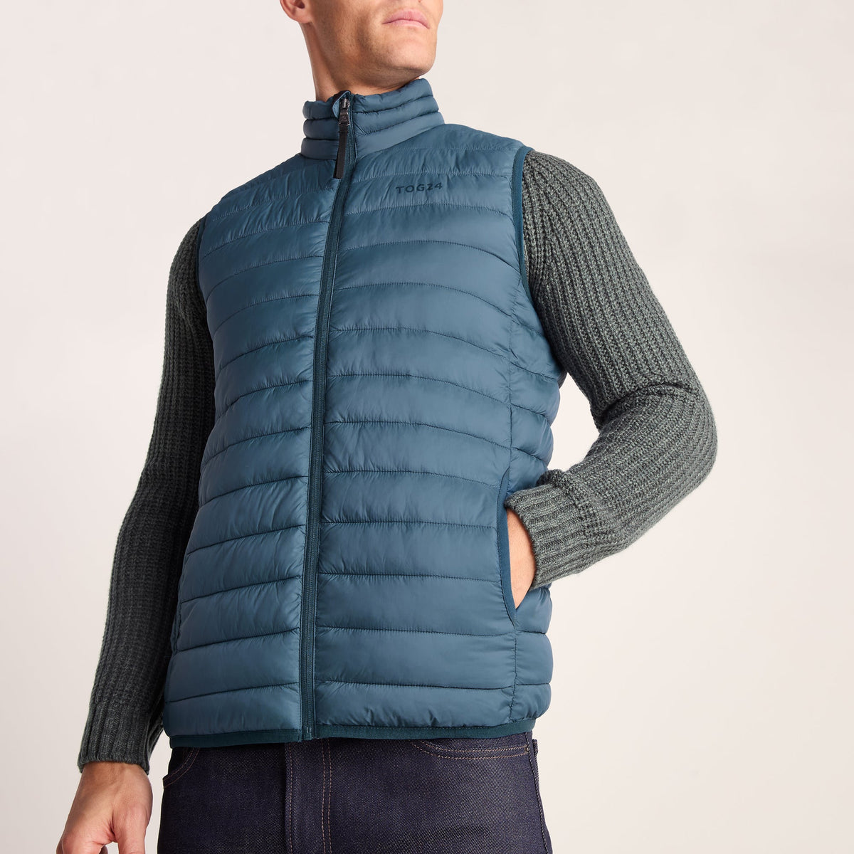 Gibson Mens Insulated Padded Gilet - Lagoon Blue - Image 7