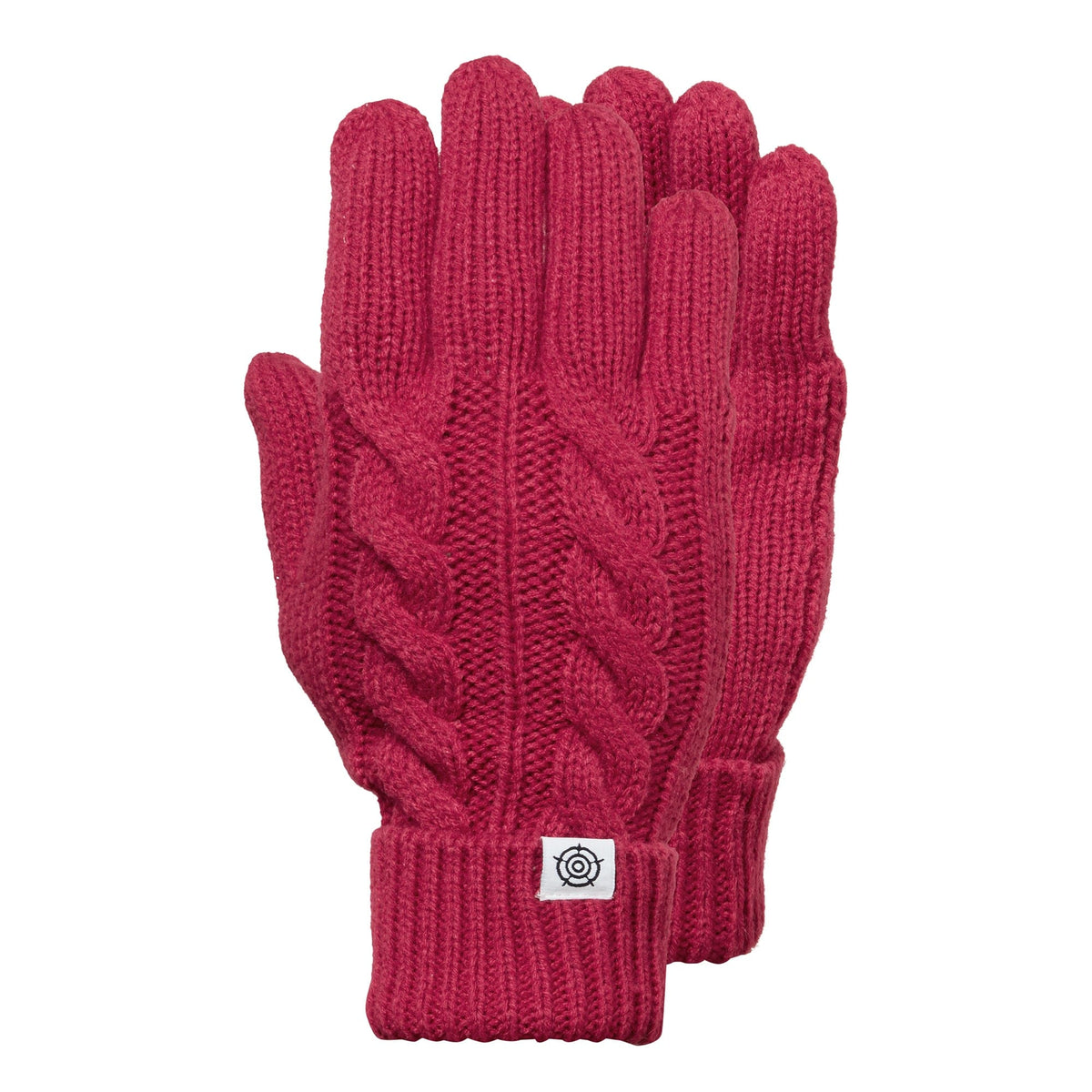 Grouse Cable Knit Gloves - Cerise - Image 2