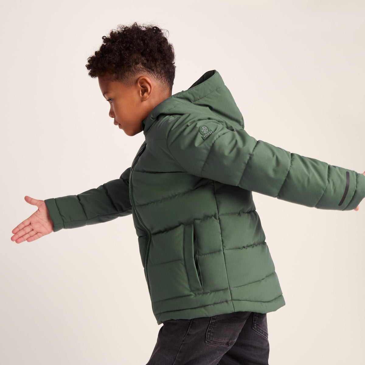 Harecroft Kids Padded Jacket - Dark Fern - Image 6