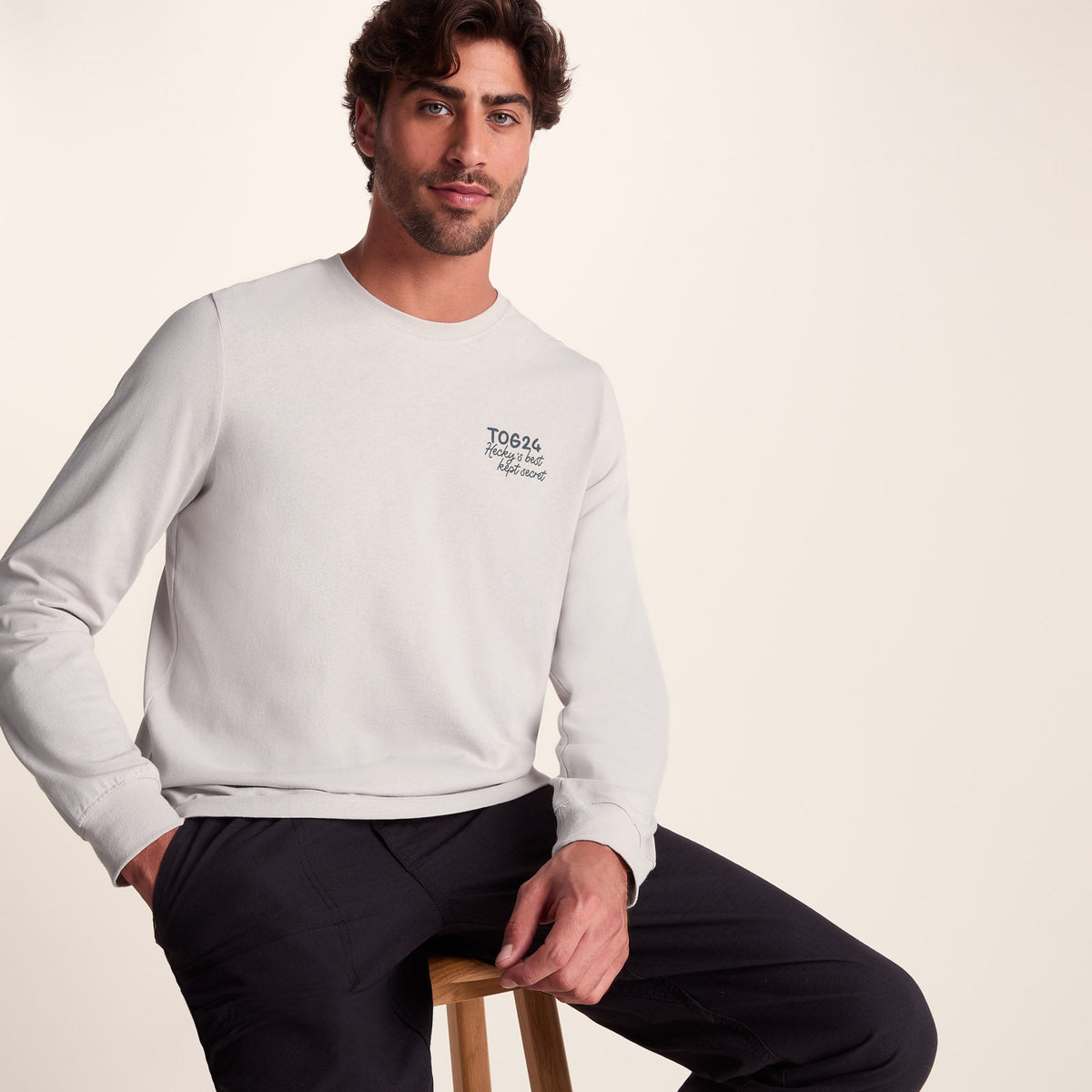 Hecky Mens Long Sleeve T-Shirt - Raincloud - Image 3