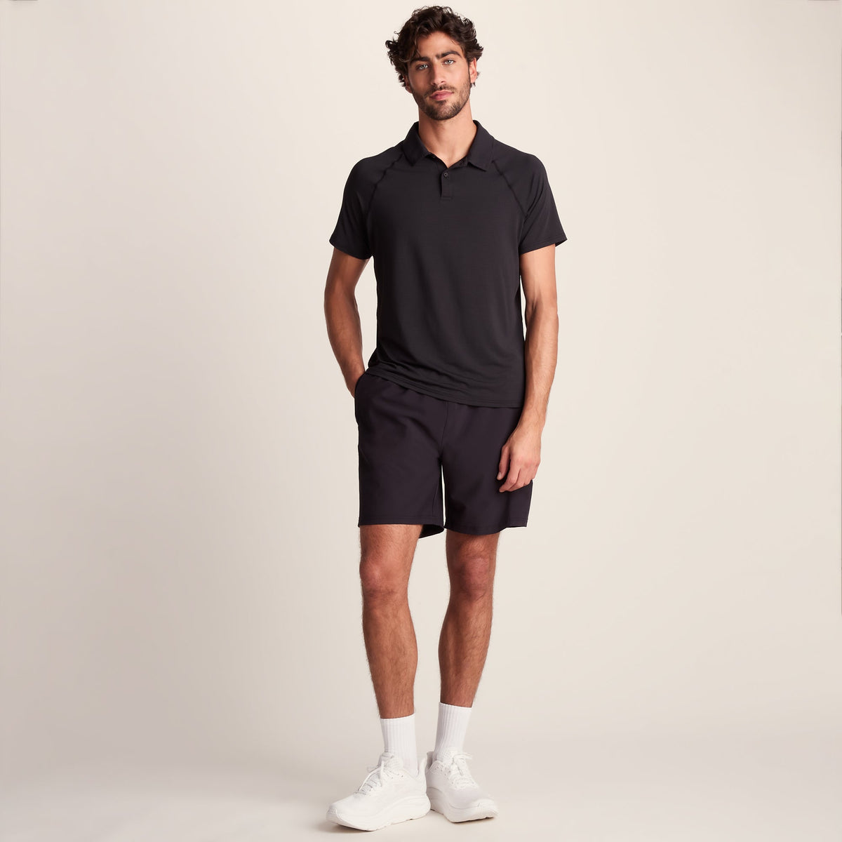 Hector Mens Performance Polo Shirt - Black - Image 2