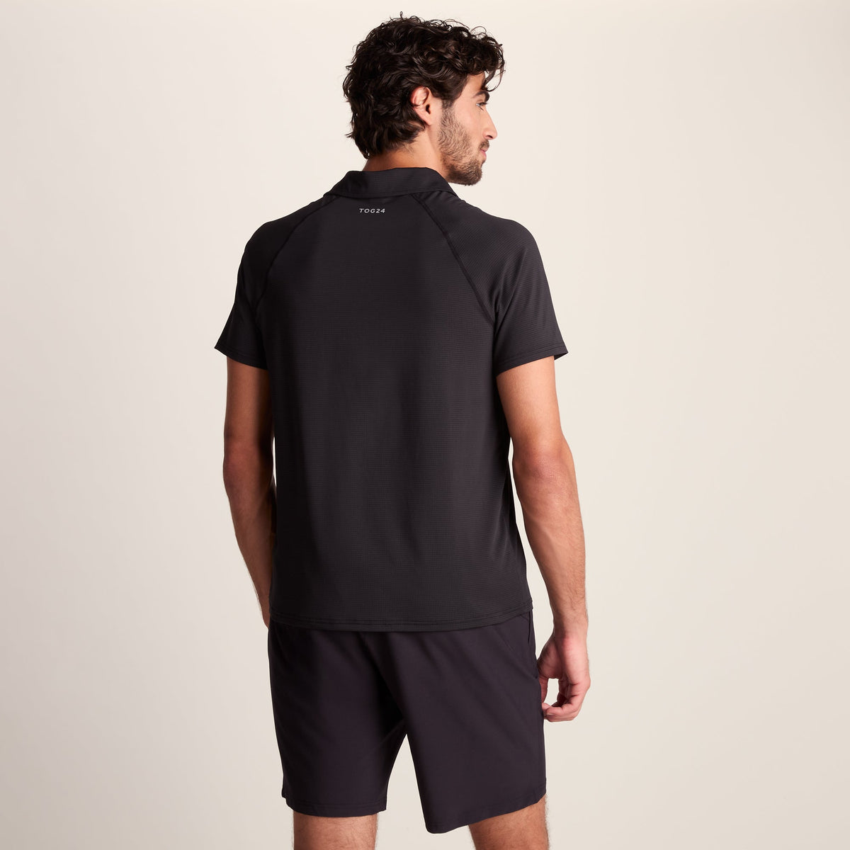 Hector Mens Performance Polo Shirt - Black - Image 3