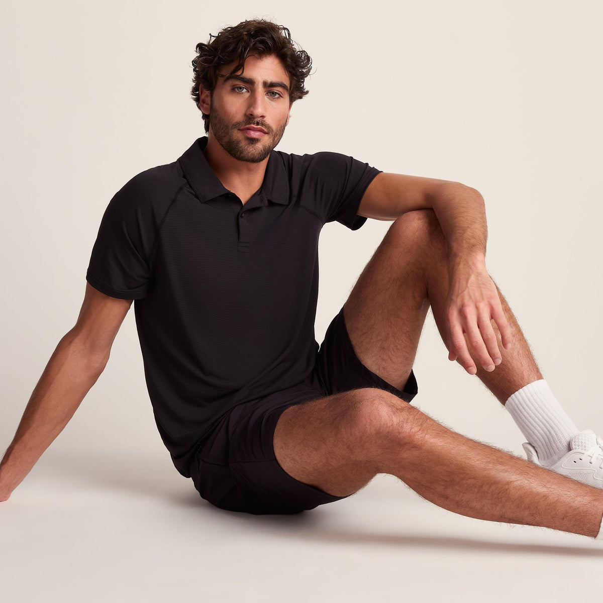 Hector Mens Performance Polo Shirt - Black - Image 4