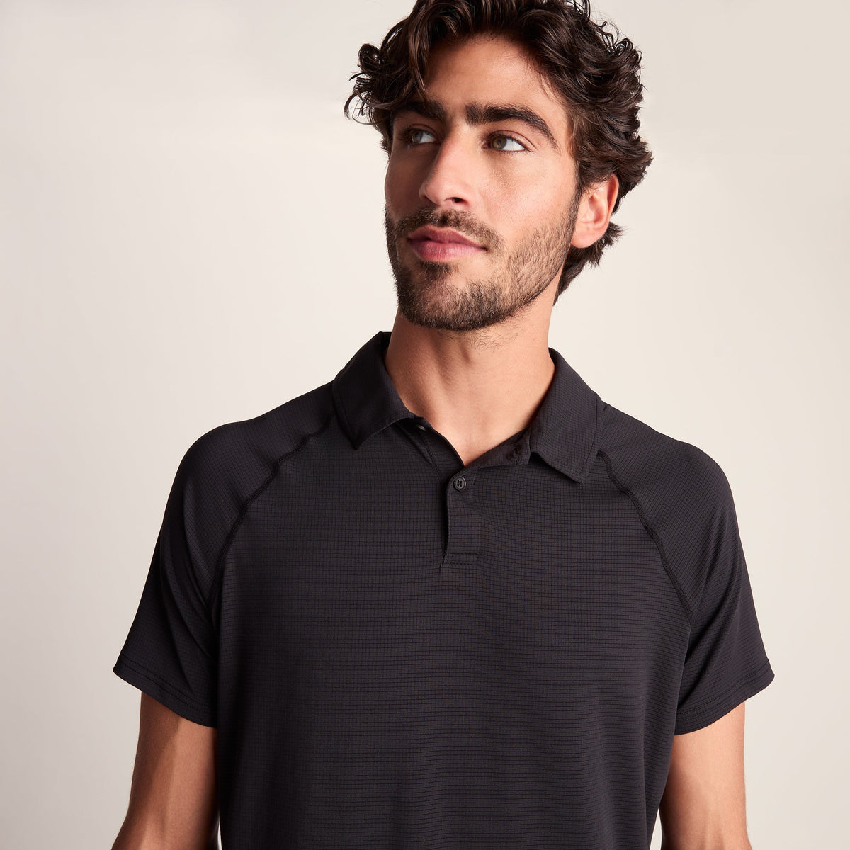Hector Mens Performance Polo Shirt - Black - Image 5