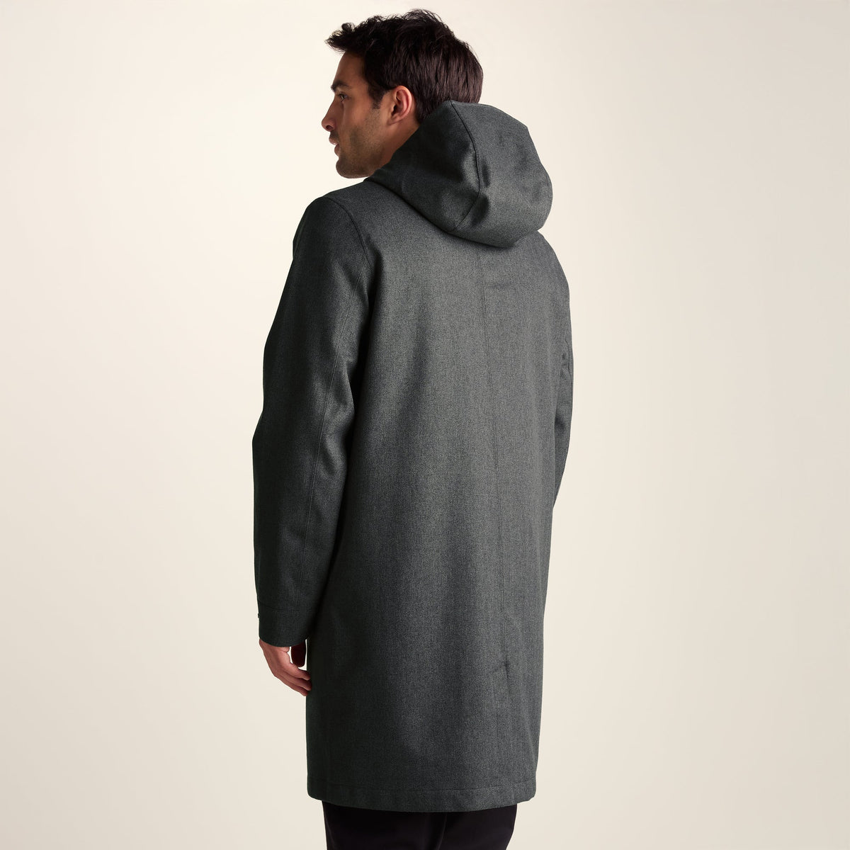 Henry Mens Waterproof Longline Coat - Charcoal Melange - Image 4