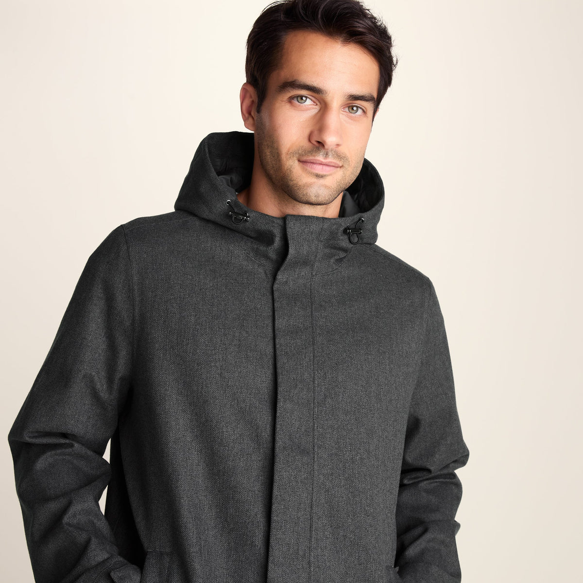 Henry Mens Waterproof Longline Coat - Charcoal Melange - Image 6