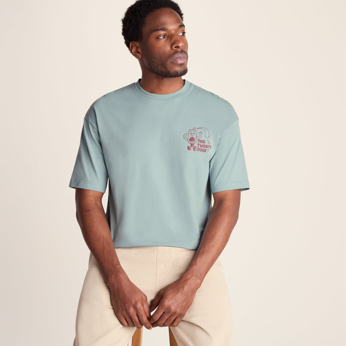 Hop Mens Relaxed Fit Premium Supersoft Hattie Clark T-Shirt - Summer Sky - Image 5