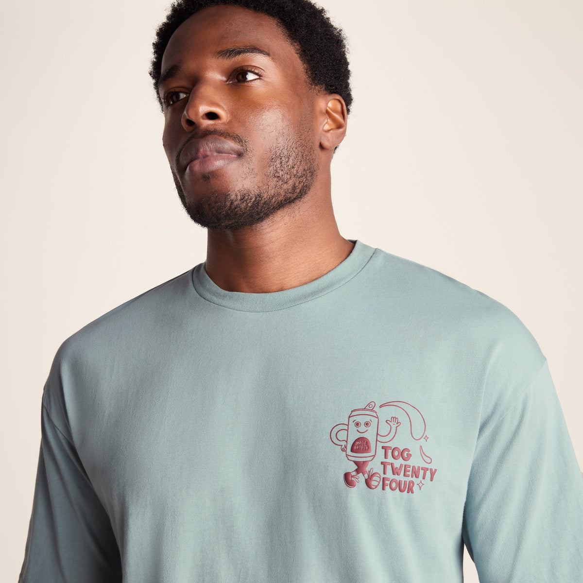 Hop Mens Relaxed Fit Premium Supersoft Hattie Clark T-Shirt - Summer Sky - Image 6