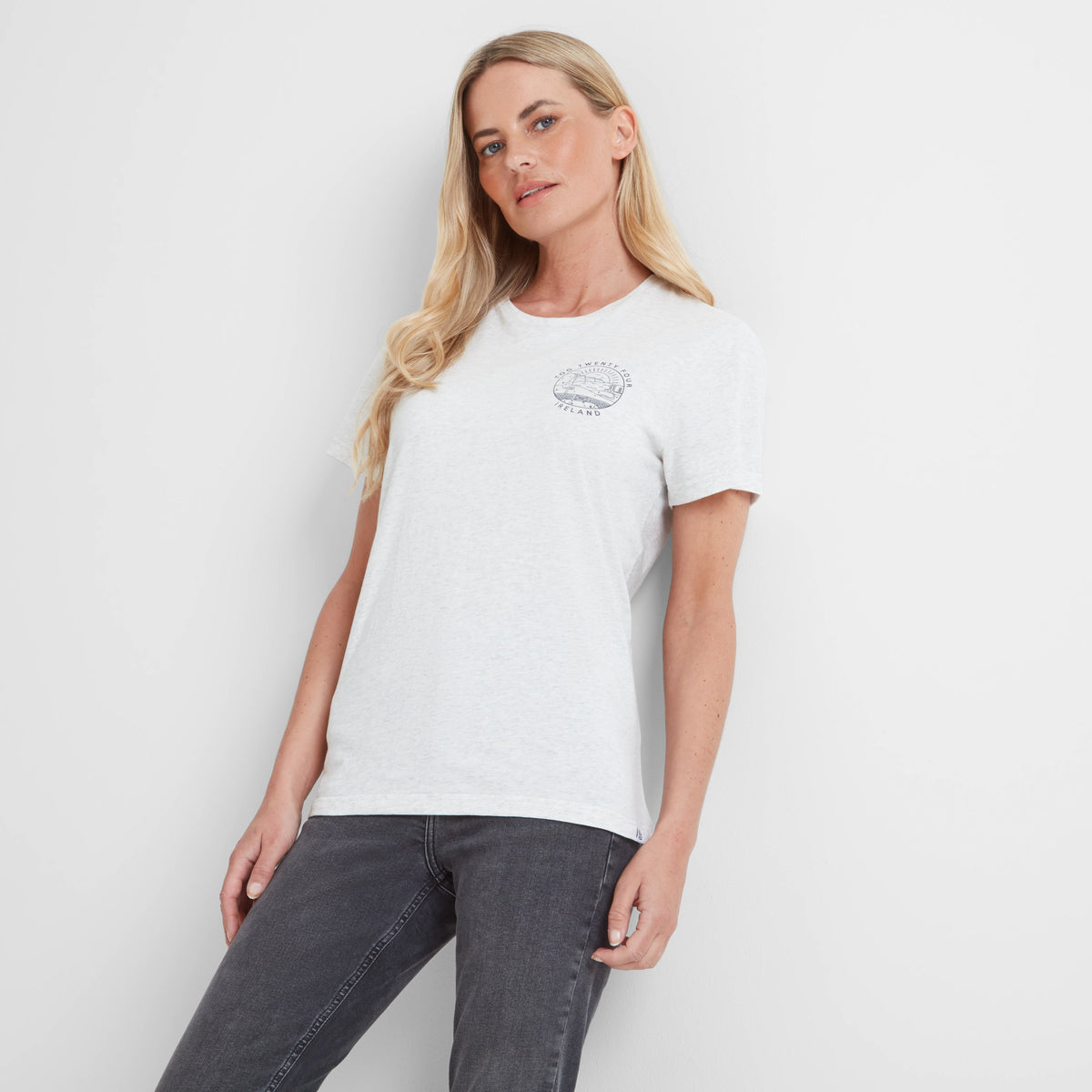 Ireland Womens 100% Cotton T-Shirt - Ice Grey Marl - Image 2