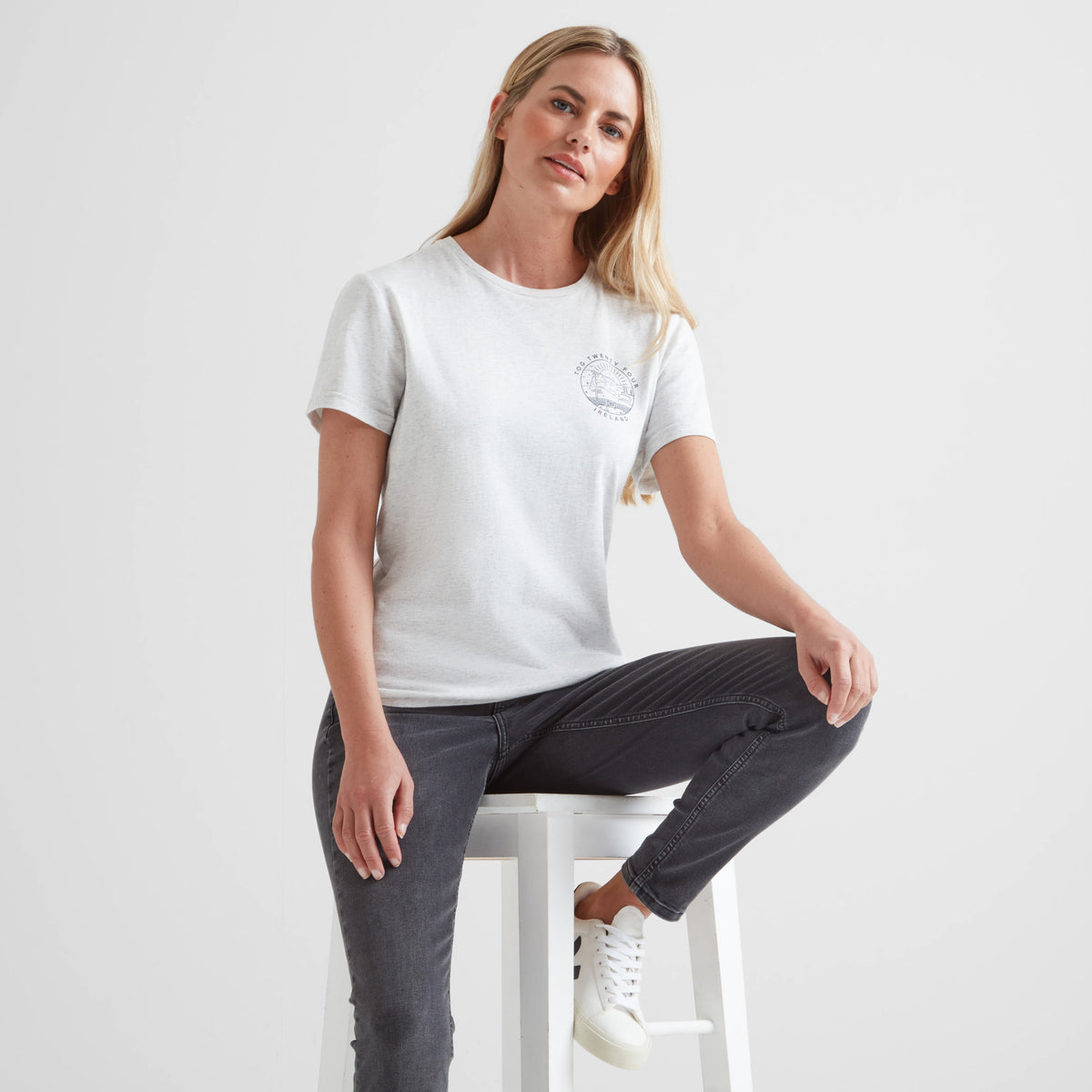 Ireland Womens 100% Cotton T-Shirt - Ice Grey Marl - Image 4