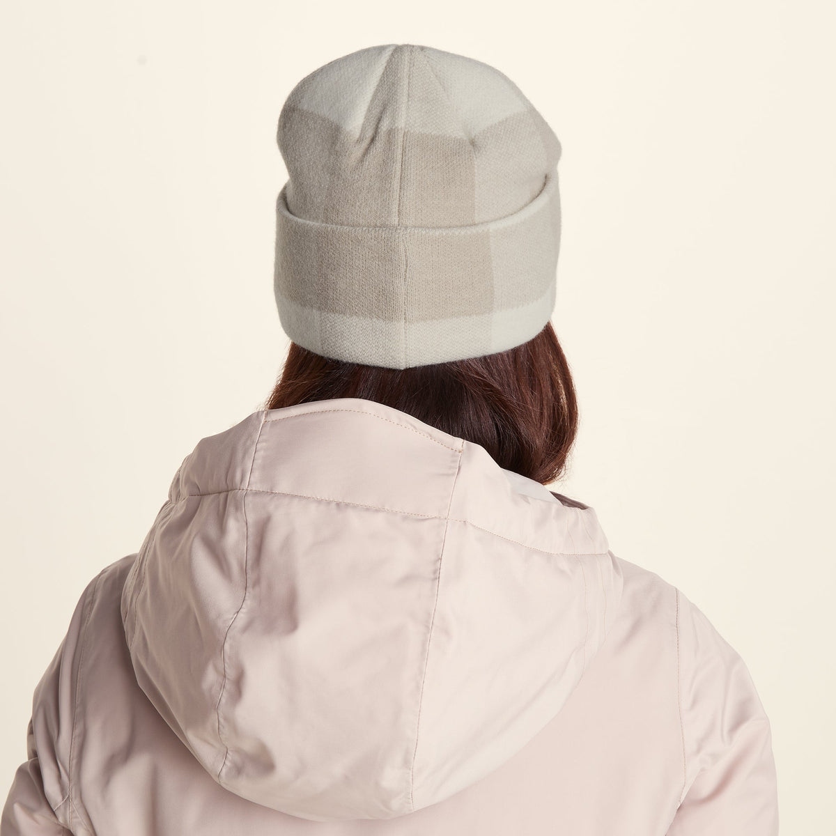 Kaz Supersoft Checked Knit Beanie - Simply Taupe Check - Image 3