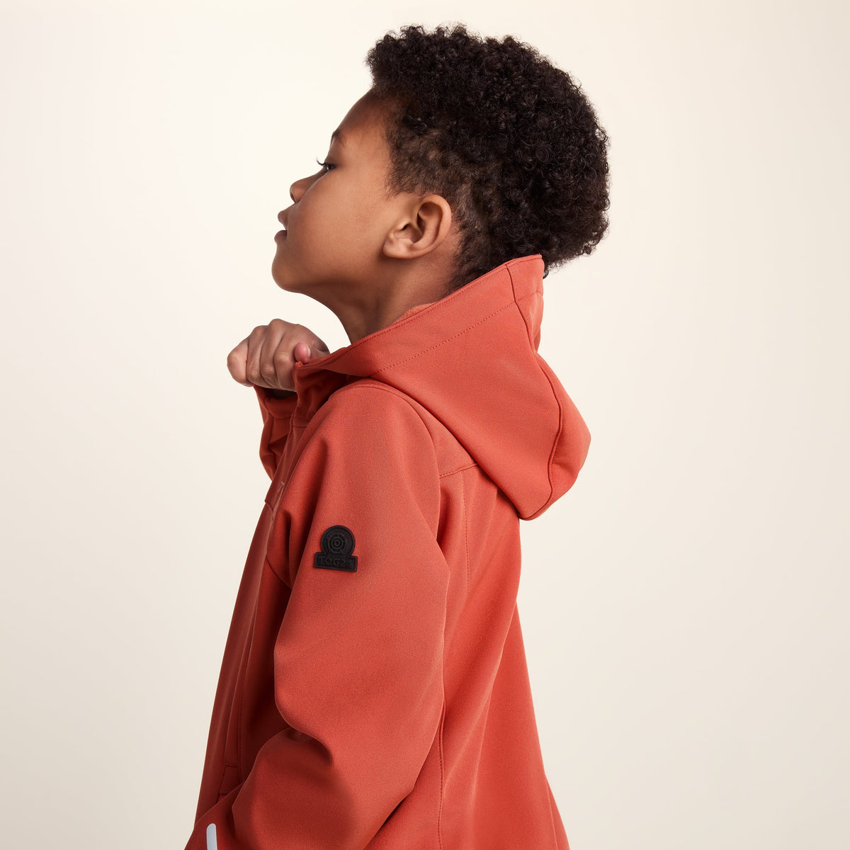 Koroma Kids Softshell Hooded Jacket - Canyon Orange - Image 5