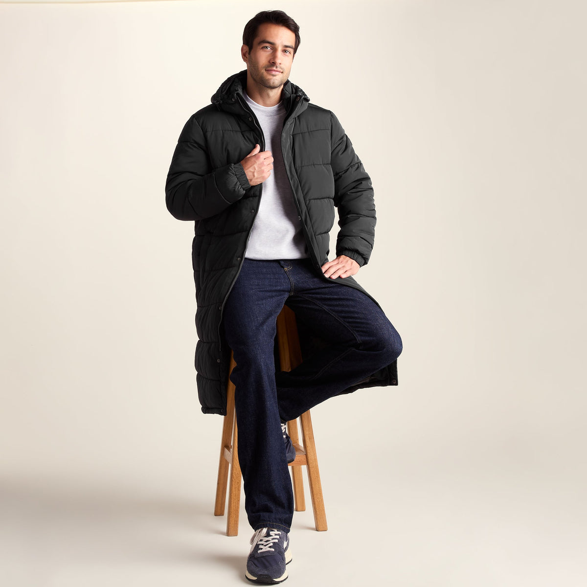 Langrick Mens Long Insulated Jacket - Black - Image 6
