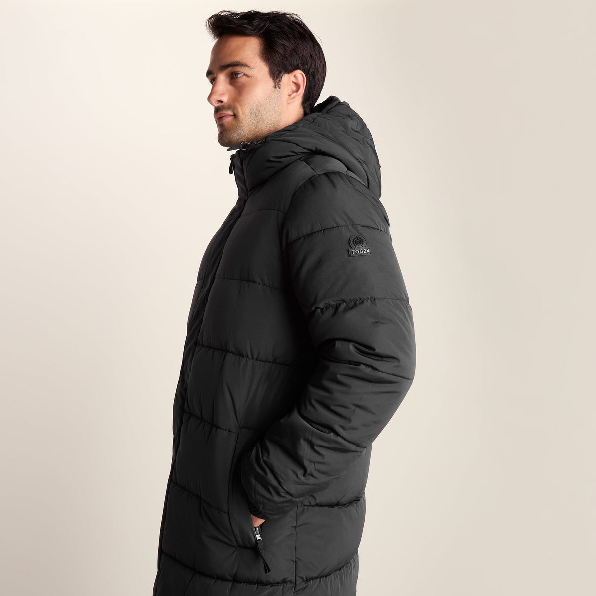Langrick Mens Long Insulated Jacket - Black - Image 8