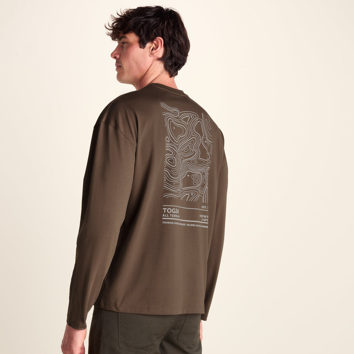 Lloyd Mens Premium Heavyweight 100% Cotton Jersey Top - Ash Brown - Image 4