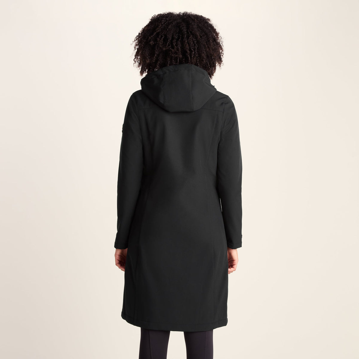 Marina Womens Long Water Resistant Softshell Jacket - Black - Image 3