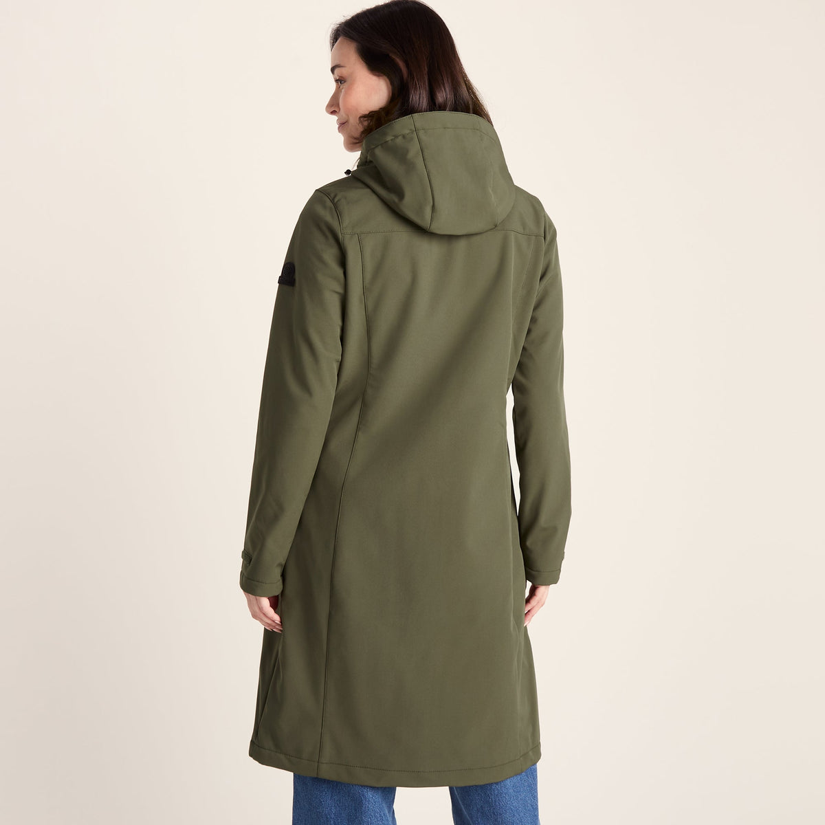 Marina Womens Long Water Resistant Softshell Jacket - Khaki - Image 3