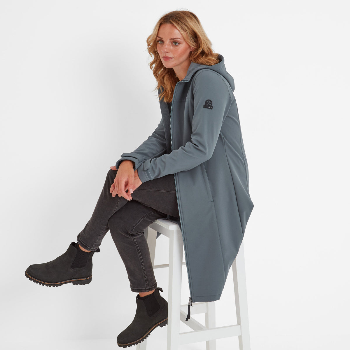 Marina Womens Long Water Resistant Softshell Jacket - Graphite - Image 5