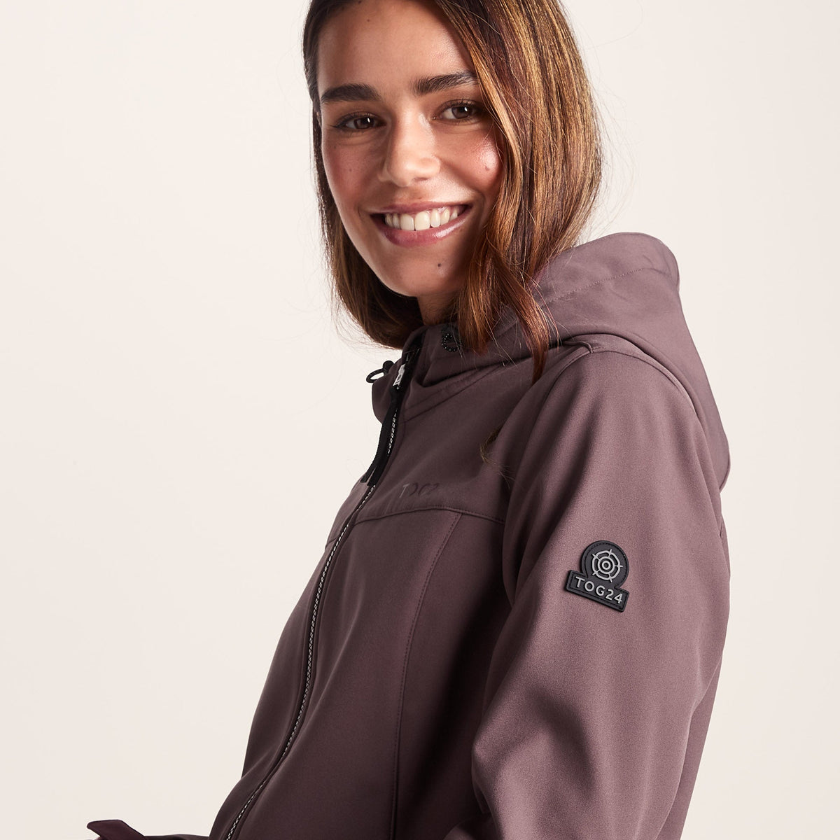 Marina Womens Long Water Resistant Softshell Jacket - Dark Mauve - Image 5