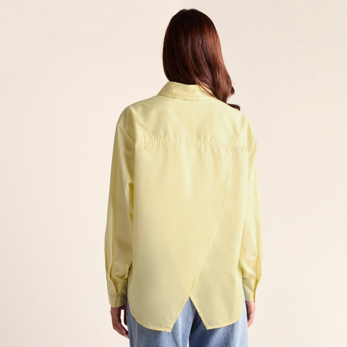 Marnie Womens 100% Cotton Oversized Shirt - Butter Yellow - Image 4