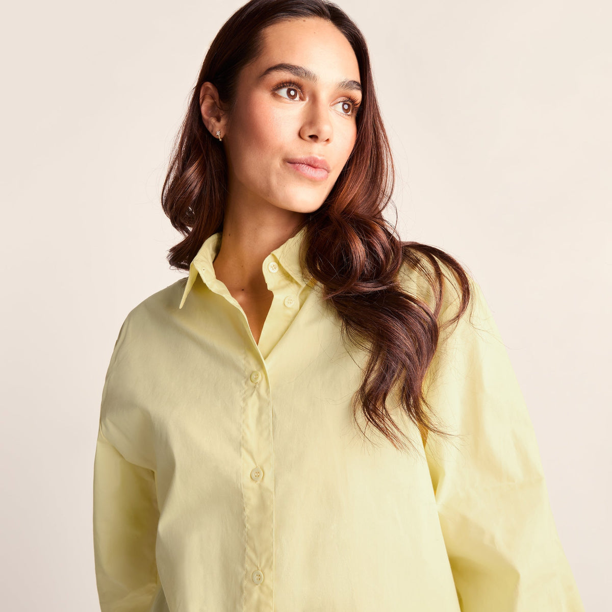 Marnie Womens 100% Cotton Oversized Shirt - Butter Yellow - Image 6