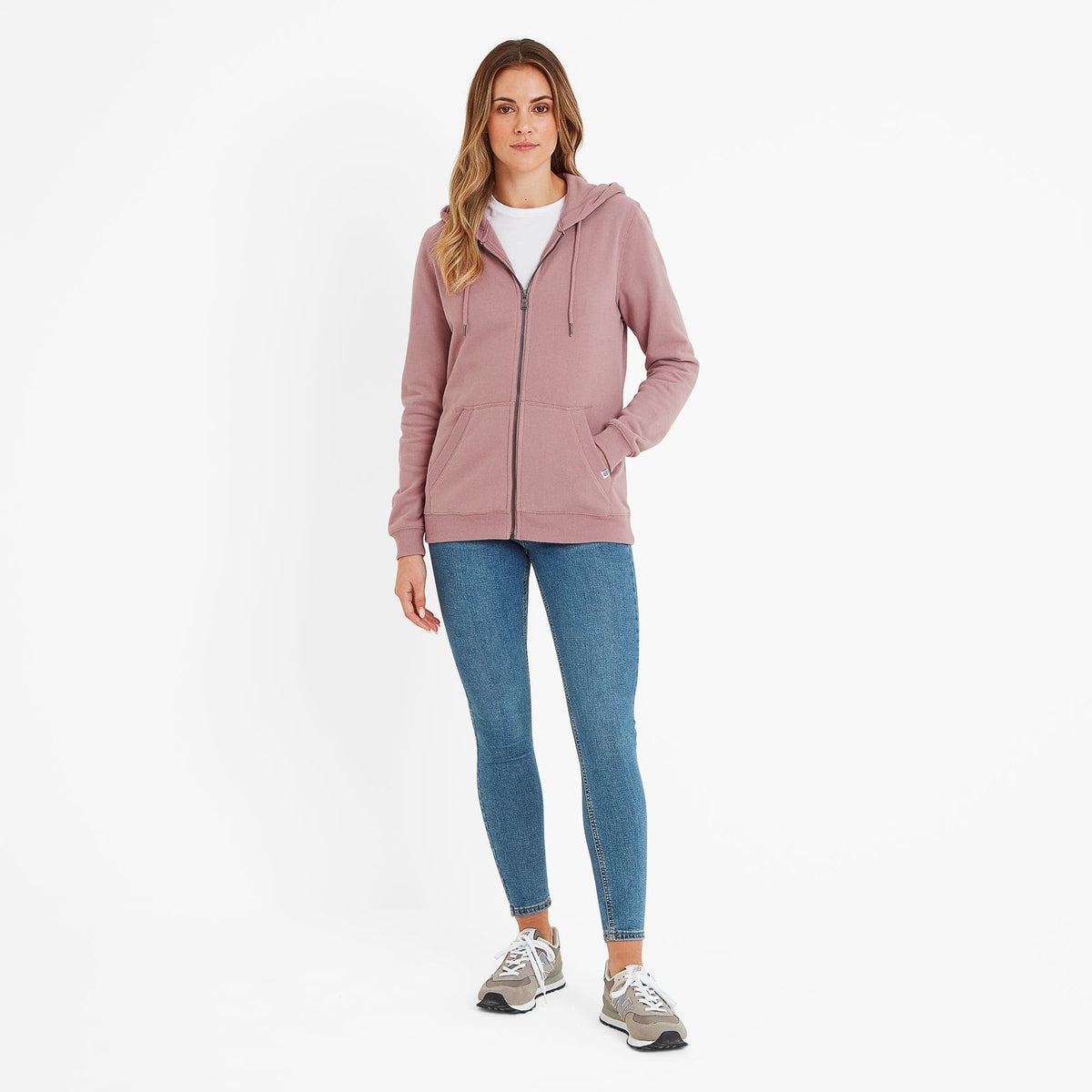 Mia Womens Supersoft Zip Hoody - Faded Pink - Image 3