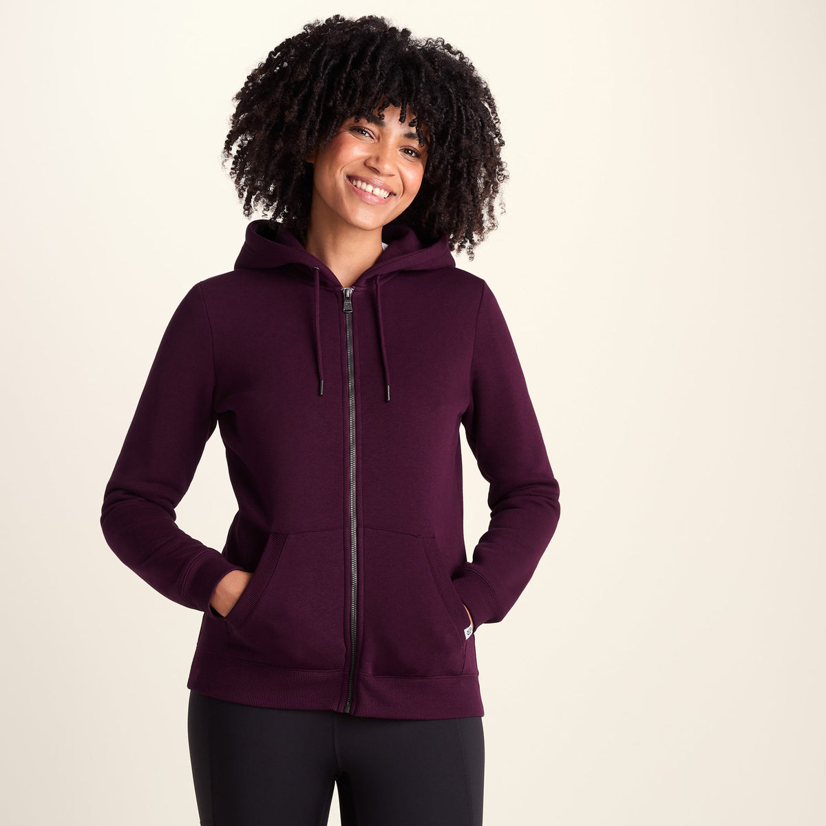 Mia Womens Supersoft Zip Hoody - Burgundy - Image 7