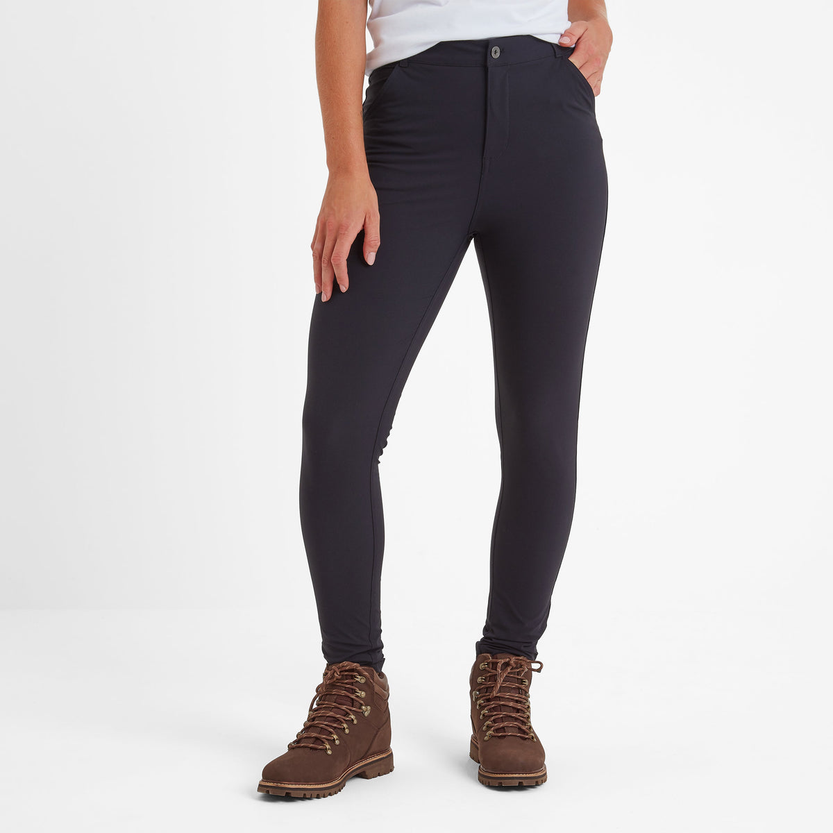 Milton Womens Water Resistant Slim Trouser Long - Black - Image 2