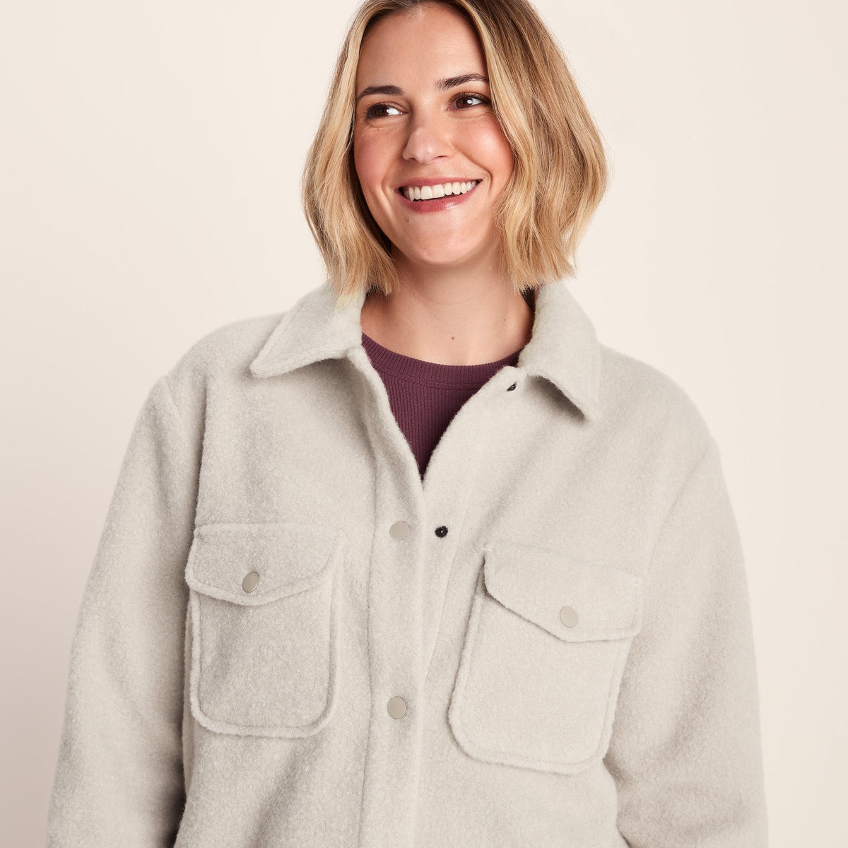 Nayla Womens Long Shacket - Warm Cloud - Image 6