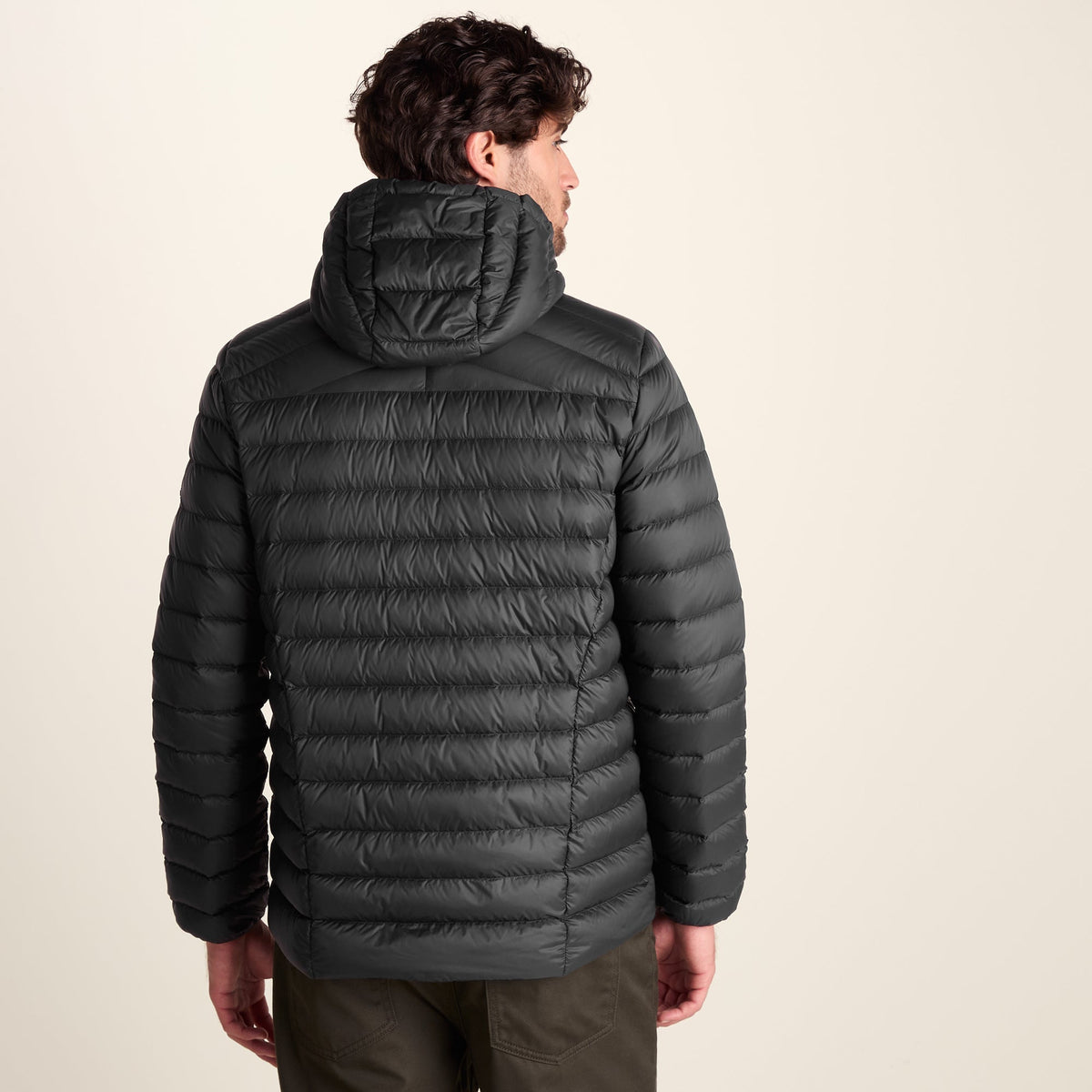 North Mens RDS Certified Down Hooded Jacket - Black - Image 3
