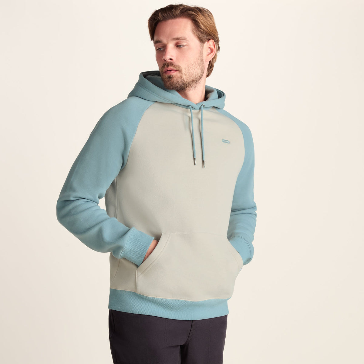 Noston Mens Supersoft Raglan Hoody - Summer Sky