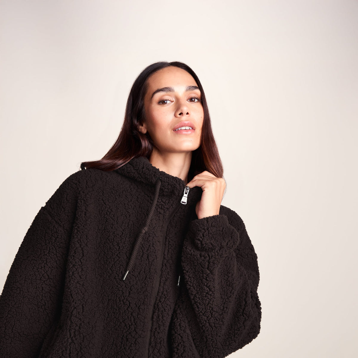 Olivia Womens Relaxed Fit Sherpa Fleece - Chocolate Brown - Image 5