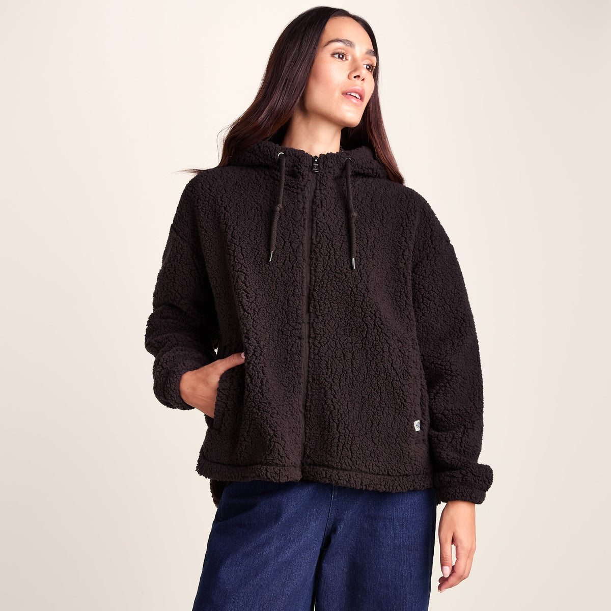 Olivia Womens Relaxed Fit Sherpa Fleece - Chocolate Brown - Image 7