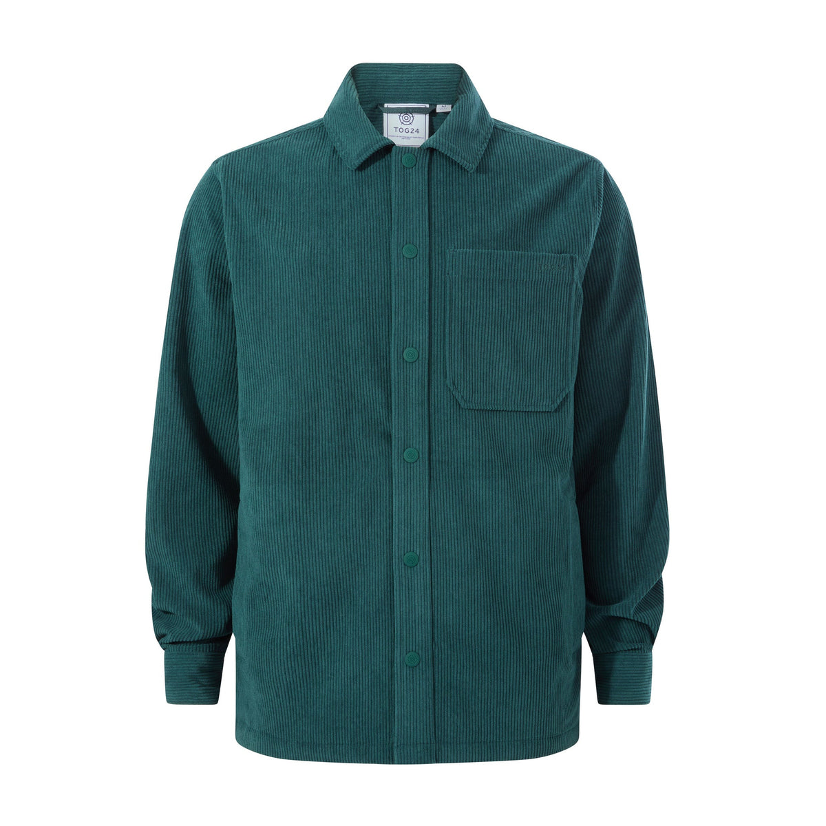 Olson Mens Chunky Corduroy Shacket - Midnight Green - Image 7